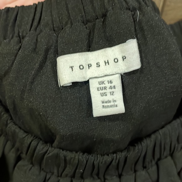 Top shop Bardot Midi Dress Black size 12 - Picture 2 of 11